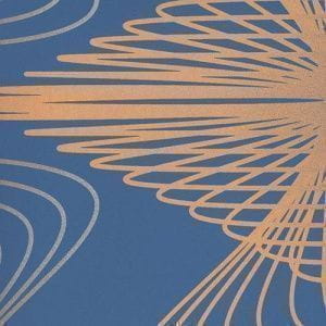 немецкие флизелиновые обои синие Marburg с геометрией Globalove 55028 На фото немецкие флизелиновые обои синие Marburg с геометрией Globalove 55028