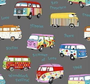 бумажные обои в комнату Vilber с абстракцией Hippies W15 0001 W50 На фото бумажные обои в комнату Vilber с абстракцией Hippies W15 0001 W50