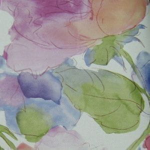 испанские обои в комнату Vilber с цветами  акварель Fresh Flowers.jcd W73.0003.W08 BLOOMY W-08 На фото испанские обои в комнату Vilber с цветами  акварель Fresh Flowers.jcd W73.0003.W08 BLOOMY W-08