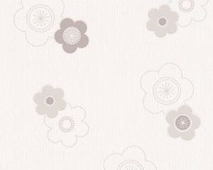 немецкие виниловые обои бежевые детские с цветами  AS-Creation Happy Spring 34767-4 На фото немецкие виниловые обои бежевые детские с цветами  AS-Creation Happy Spring 34767-4