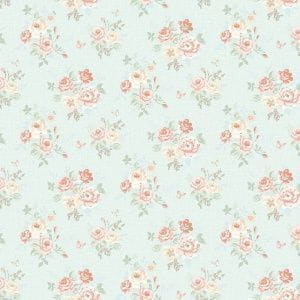 виниловые обои на флизелиновой основе голубые в гостиную GranDeco с цветами  Little Florals LF 3104 На фото виниловые обои на флизелиновой основе голубые в гостиную GranDeco с цветами  Little Florals LF 3104