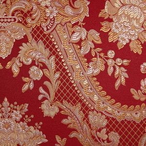 элитные текстильные красные в комнату с дамаском обои ампир Epoca Wallcoverings Faberge KT-7642-8401 На фото элитные текстильные красные в комнату с дамаском обои ампир Epoca Wallcoverings Faberge KT-7642-8401