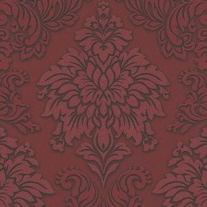 немецкие недорогие виниловые обои красные с дамаском AS-Creation Metropolitan 36898-3 На фото немецкие недорогие виниловые обои красные с дамаском AS-Creation Metropolitan 36898-3