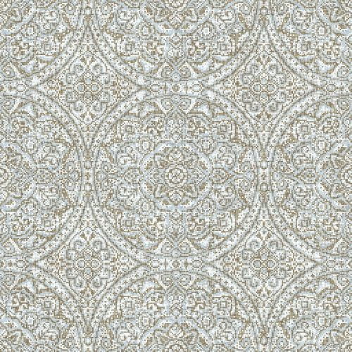 немецкие виниловые обои голубые в спальню с орнаментом Rasch Mosaique 919448 На фото немецкие виниловые обои голубые в спальню с орнаментом Rasch Mosaique 919448
