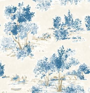дорогие виниловые обои на флизелиновой основе голубые с деревьями Fine Decor Maison 2665-22052 На фото дорогие виниловые обои на флизелиновой основе голубые с деревьями Fine Decor Maison 2665-22052