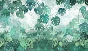 обои зеленые в комнату вставка Mr Perswall Flowers and Aquarelle P260501-10 На фото обои зеленые в комнату вставка Mr Perswall Flowers and Aquarelle P260501-10
