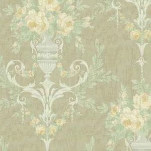 американские бумажные обои капучино KT-Exclusive в классическом стиле Watercolor Florals MF21004 На фото американские бумажные обои капучино KT-Exclusive в классическом стиле Watercolor Florals MF21004