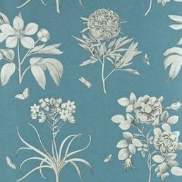 английские премиум обои в комнату Sanderson английской стиле Parchment Flowers DPFWER103 На фото английские премиум обои в комнату Sanderson английской стиле Parchment Flowers DPFWER103