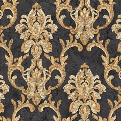 итальянские обои черные в спальню современный Zambaiti Elie Saab Z34929 На фото итальянские обои черные в спальню современный Zambaiti Elie Saab Z34929