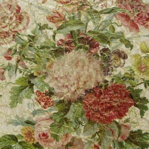 французские текстильные обои бежевые в комнату Zuber с цветами  Roses Anciennes ROSES_ANCIENNES_P__09 На фото французские текстильные обои бежевые в комнату Zuber с цветами  Roses Anciennes ROSES_ANCIENNES_P__09