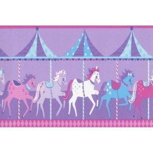 недорогие обои фиолетовые в комнату бордюры Fine Decor Carousel DLB50081 На фото недорогие обои фиолетовые в комнату бордюры Fine Decor Carousel DLB50081