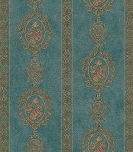 итальянские обои бирюзовые в комнату Decoro Pareti Classico AD1785 На фото итальянские обои бирюзовые в комнату Decoro Pareti Classico AD1785