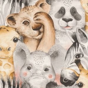 немецкие виниловые обои детские с животными Rasch Bambino 19 252521 На фото немецкие виниловые обои детские с животными Rasch Bambino 19 252521
