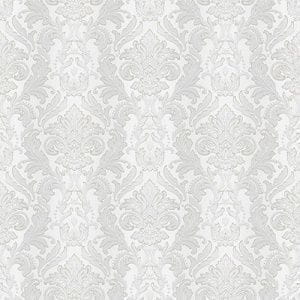 флизелиновые обои серые Andrea Rossi с дамаском Stefano ST54160-3 На фото флизелиновые обои серые Andrea Rossi с дамаском Stefano ST54160-3