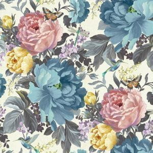 элитные бумажные обои в гостиную Arthouse с цветами  арт-деко A Shade Wilder 300108 На фото элитные бумажные обои в гостиную Arthouse с цветами  арт-деко A Shade Wilder 300108