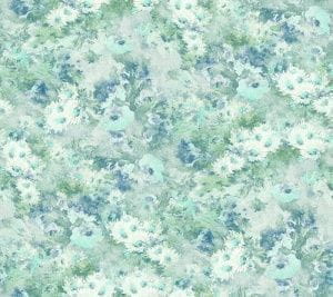 американские бумажные обои синие в комнату KT-Exclusive с цветами  French Impressionist FI71318 На фото американские бумажные обои синие в комнату KT-Exclusive с цветами  French Impressionist FI71318
