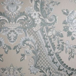 текстильные обои синие в комнату Epoca Wallcoverings Faberge KT-7642-8009 На фото текстильные обои синие в комнату Epoca Wallcoverings Faberge KT-7642-8009
