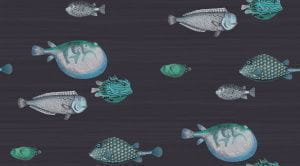английские флизелиновые полностью обои черные Cole Son Fornasetti 97/10032 На фото английские флизелиновые полностью обои черные Cole Son Fornasetti 97/10032