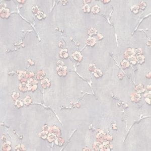 российские недорогие флизелиновые обои серые Euro Decor с цветами  Kimono 5013-11 На фото российские недорогие флизелиновые обои серые Euro Decor с цветами  Kimono 5013-11