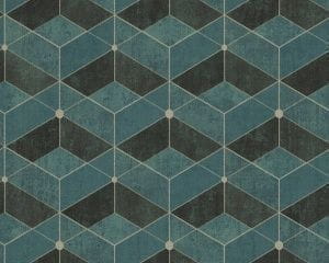 немецкие дорогие обои синие в коридор с орнаментом AS-Creation Titanium 38202-3 На фото немецкие дорогие обои синие в коридор с орнаментом AS-Creation Titanium 38202-3
