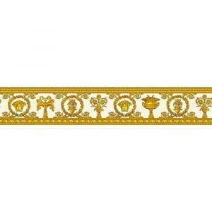 немецкие дорогие виниловые обои бежевые в комнату бордюры AS-Creation Versace 34305-2 На фото немецкие дорогие виниловые обои бежевые в комнату бордюры AS-Creation Versace 34305-2
