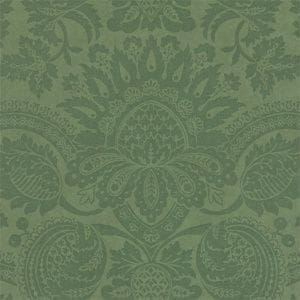 бумажные обои зеленые в комнату Zoffany с дамаском классическом стиле Classic Damasks CDW01003 На фото бумажные обои зеленые в комнату Zoffany с дамаском классическом стиле Classic Damasks CDW01003