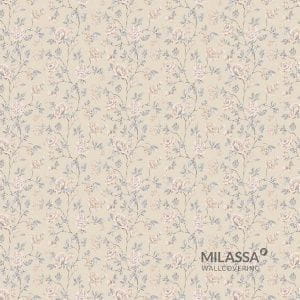 премиум флизелиновые полностью обои капучино в комнату Milassa с цветами  Flos 3 002/1 На фото премиум флизелиновые полностью обои капучино в комнату Milassa с цветами  Flos 3 002/1