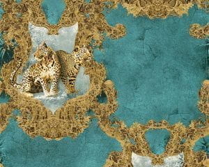 недорогие обои бирюзовые в комнату AS-Creation Hermitage 33543-5 На фото недорогие обои бирюзовые в комнату AS-Creation Hermitage 33543-5