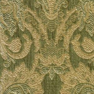итальянские текстильные обои зеленые в комнату Sangiorgio с дамаском Versailles M380-269 На фото итальянские текстильные обои зеленые в комнату Sangiorgio с дамаском Versailles M380-269