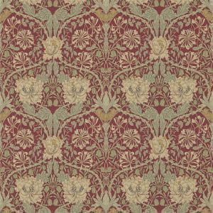 английские бумажные обои красные в комнату с орнаментом английской стиле Morris Archive Wallpaper 3 214700 На фото английские бумажные обои красные в комнату с орнаментом английской стиле Morris Archive Wallpaper 3 214700