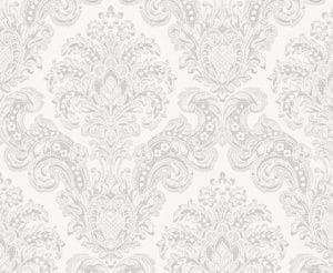 флизелиновые полностью обои белые Sandudd с дамаском Rolleri 5390-2 На фото флизелиновые полностью обои белые Sandudd с дамаском Rolleri 5390-2