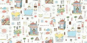 обои белые Borastapeter мультики Scandinavian designers 6242 На фото обои белые Borastapeter мультики Scandinavian designers 6242