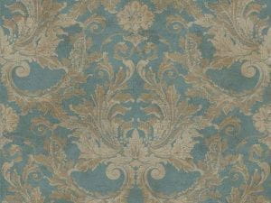 американские дорогие обои синие York Gold Leaf GF0781 На фото американские дорогие обои синие York Gold Leaf GF0781